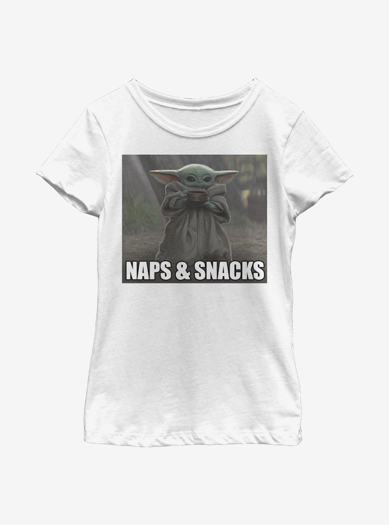 Star Wars The Mandalorian The Child Nap Snack V2 Youth Girls T-Shirt, WHITE, hi-res