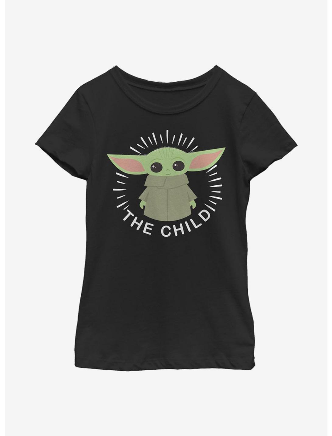 Star Wars The Mandalorian The Child Large Spark Youth Girls T-Shirt, BLACK, hi-res