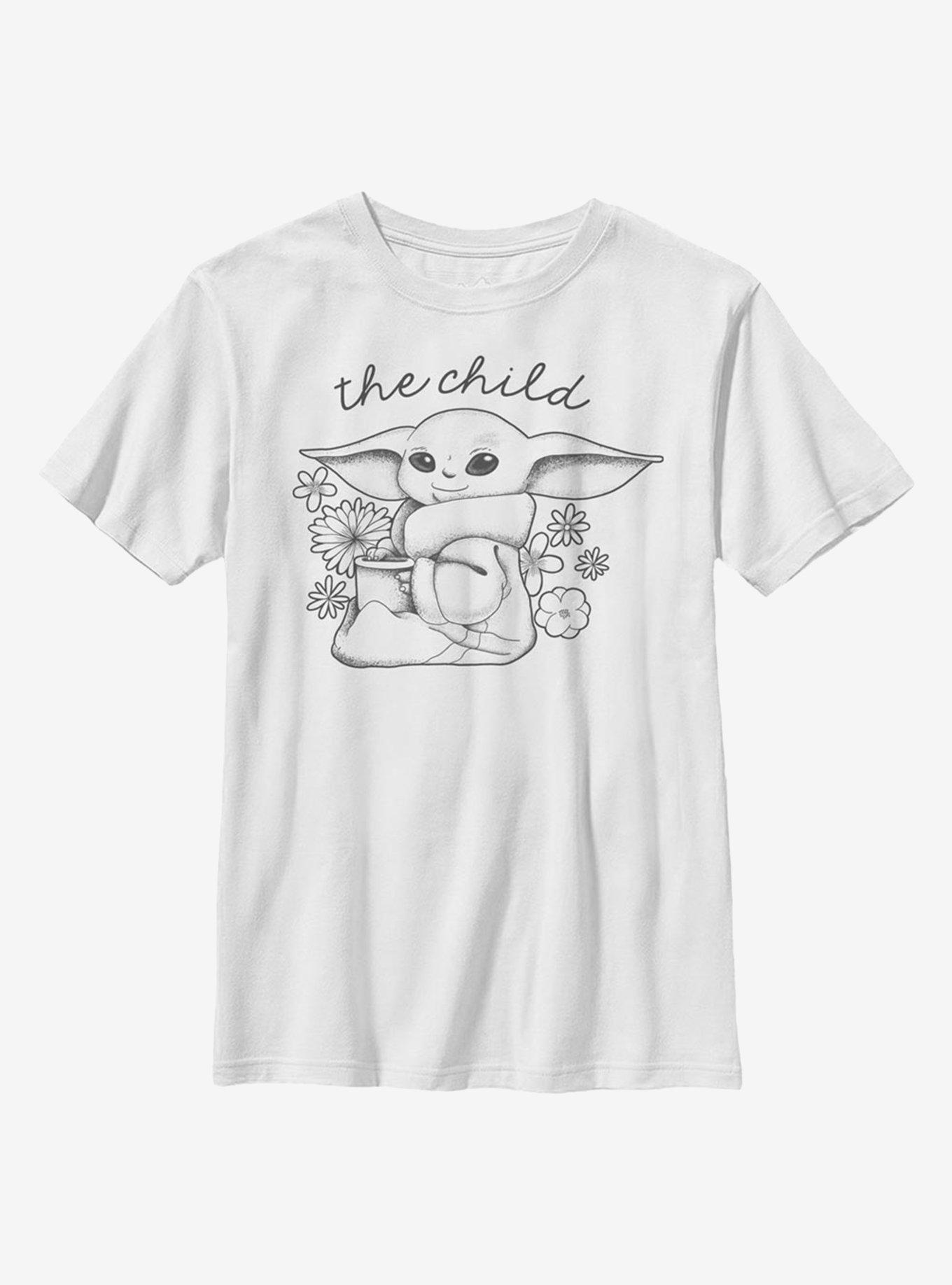 Star Wars The Mandalorian The Flower Child Cute Youth T-Shirt, WHITE, hi-res