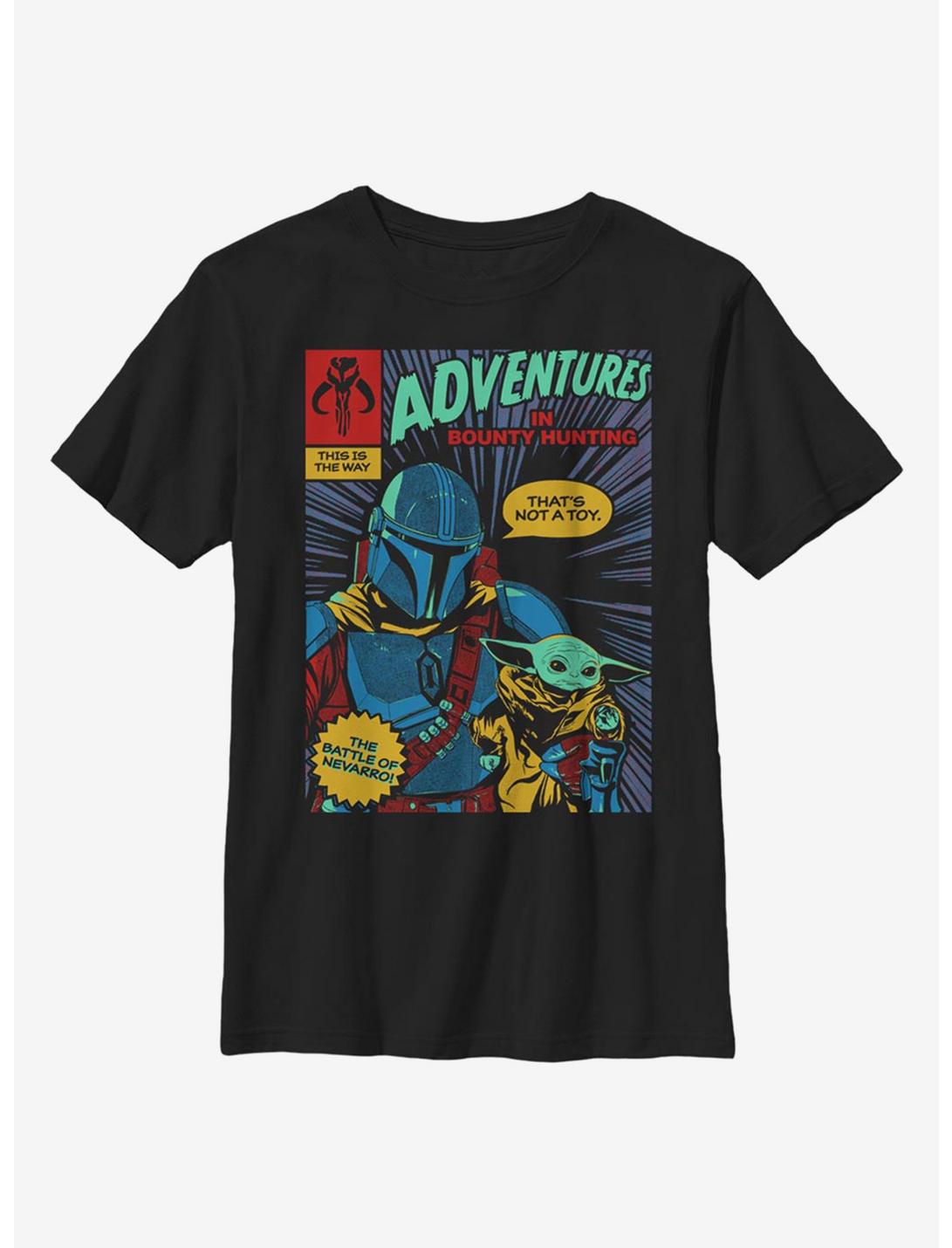 Star Wars The Mandalorian The Child Adventures Comic Youth T-Shirt, BLACK, hi-res
