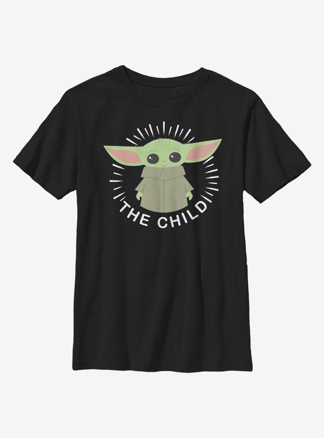 Star Wars The Mandalorian The Child Large Spark Youth T-Shirt, BLACK, hi-res