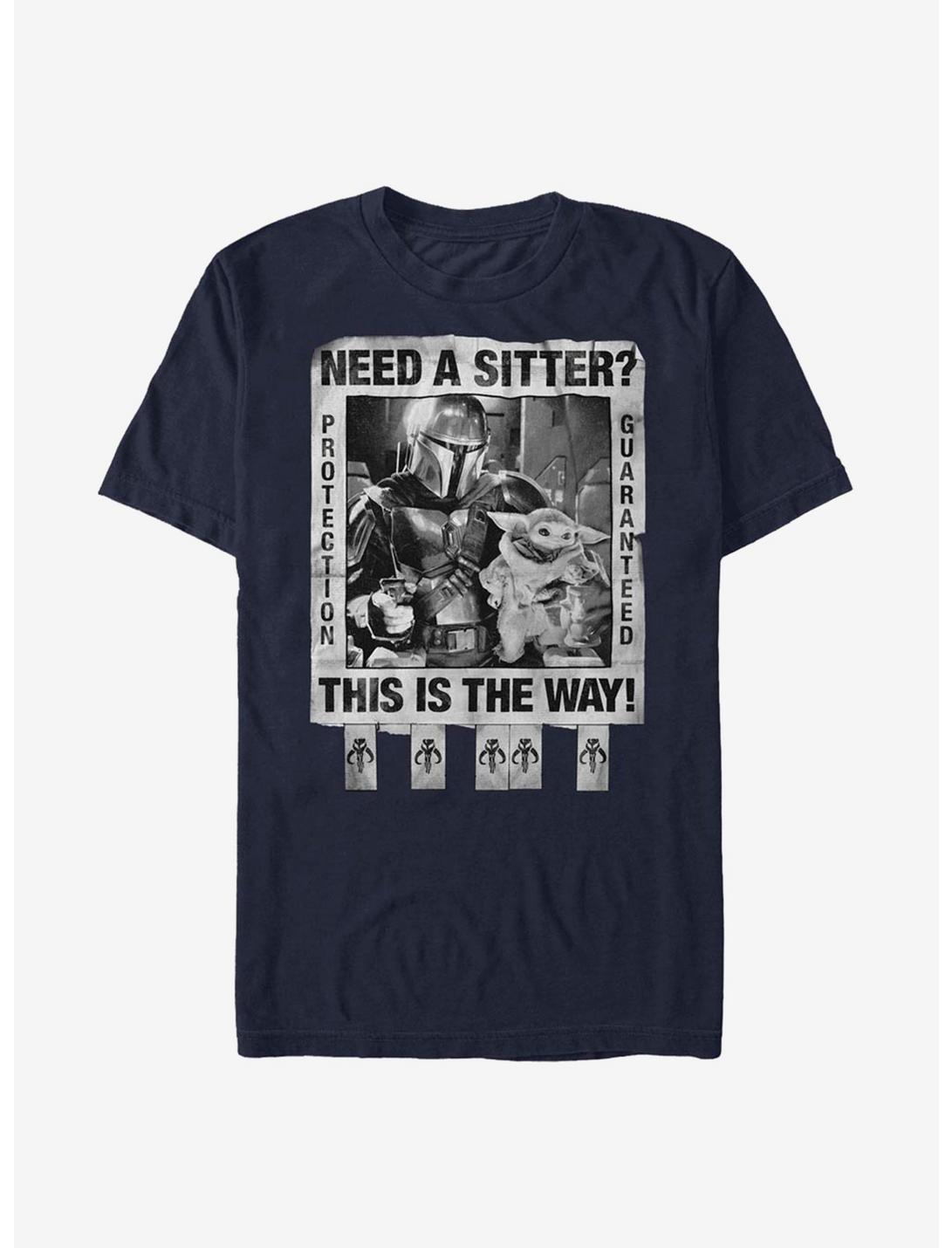 Star Wars The Mandalorian The Child Sitter For Hire T-Shirt, NAVY, hi-res
