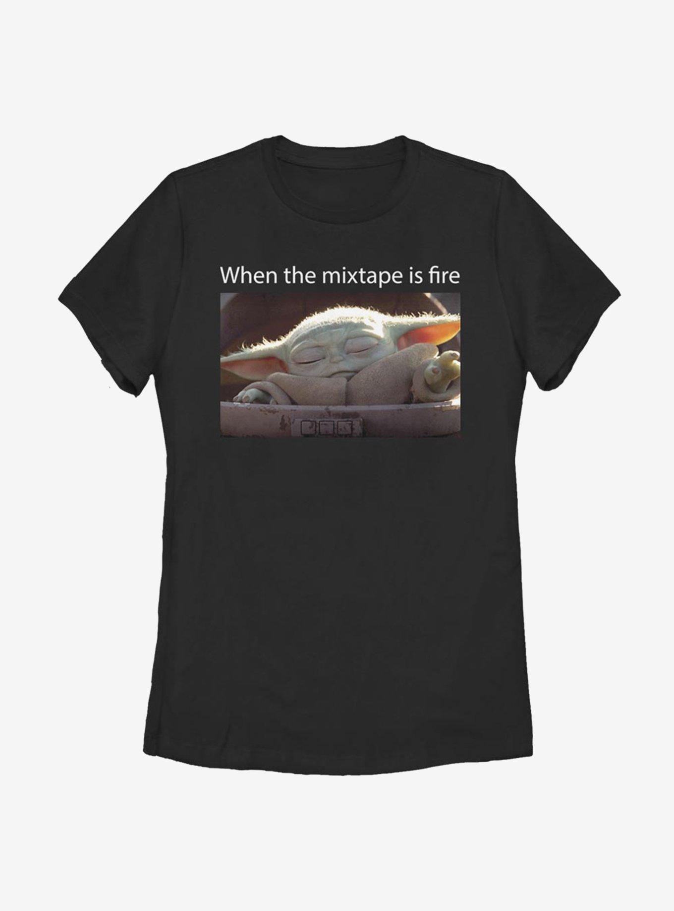 Star Wars The Mandalorian The Child Mixtape Womens T-Shirt, BLACK, hi-res