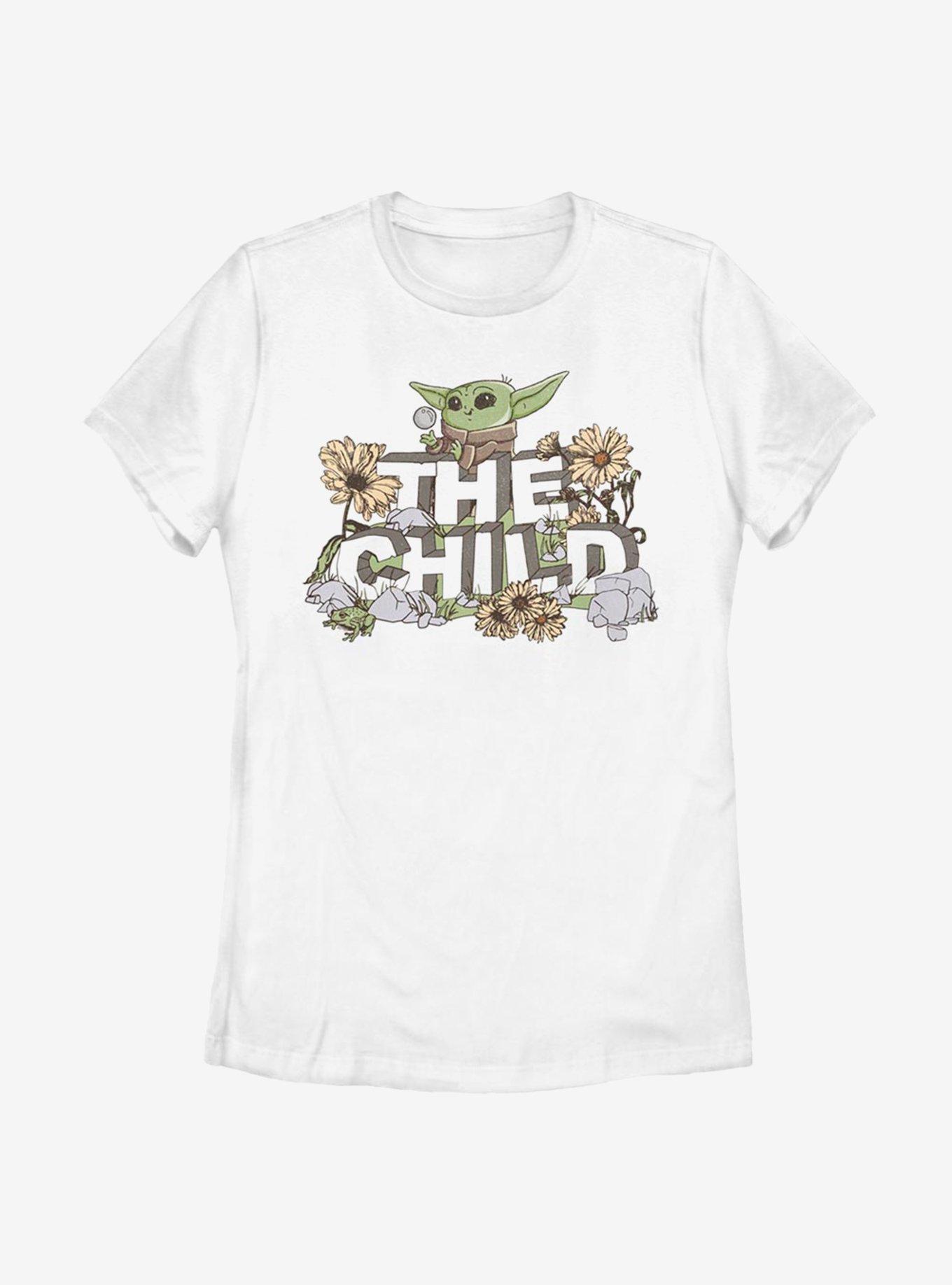 Star Wars The Mandalorian The Child Vintage Flower Cute Womens T-Shirt, , hi-res