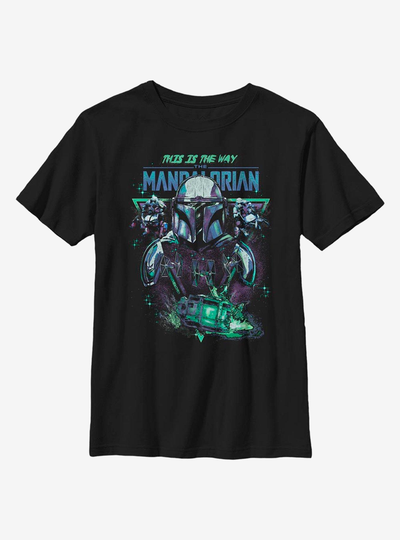 Star Wars The Mandalorian Shoot Em Down Triangle Youth T-Shirt, , hi-res