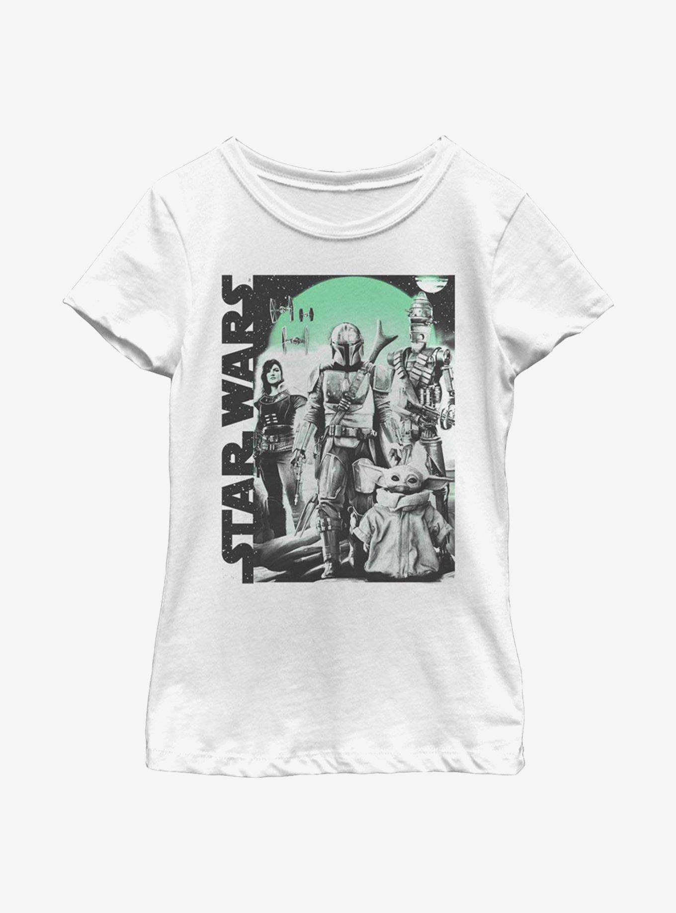 Star Wars The Mandalorian Group Poster Circle Youth Girls T-Shirt, , hi-res