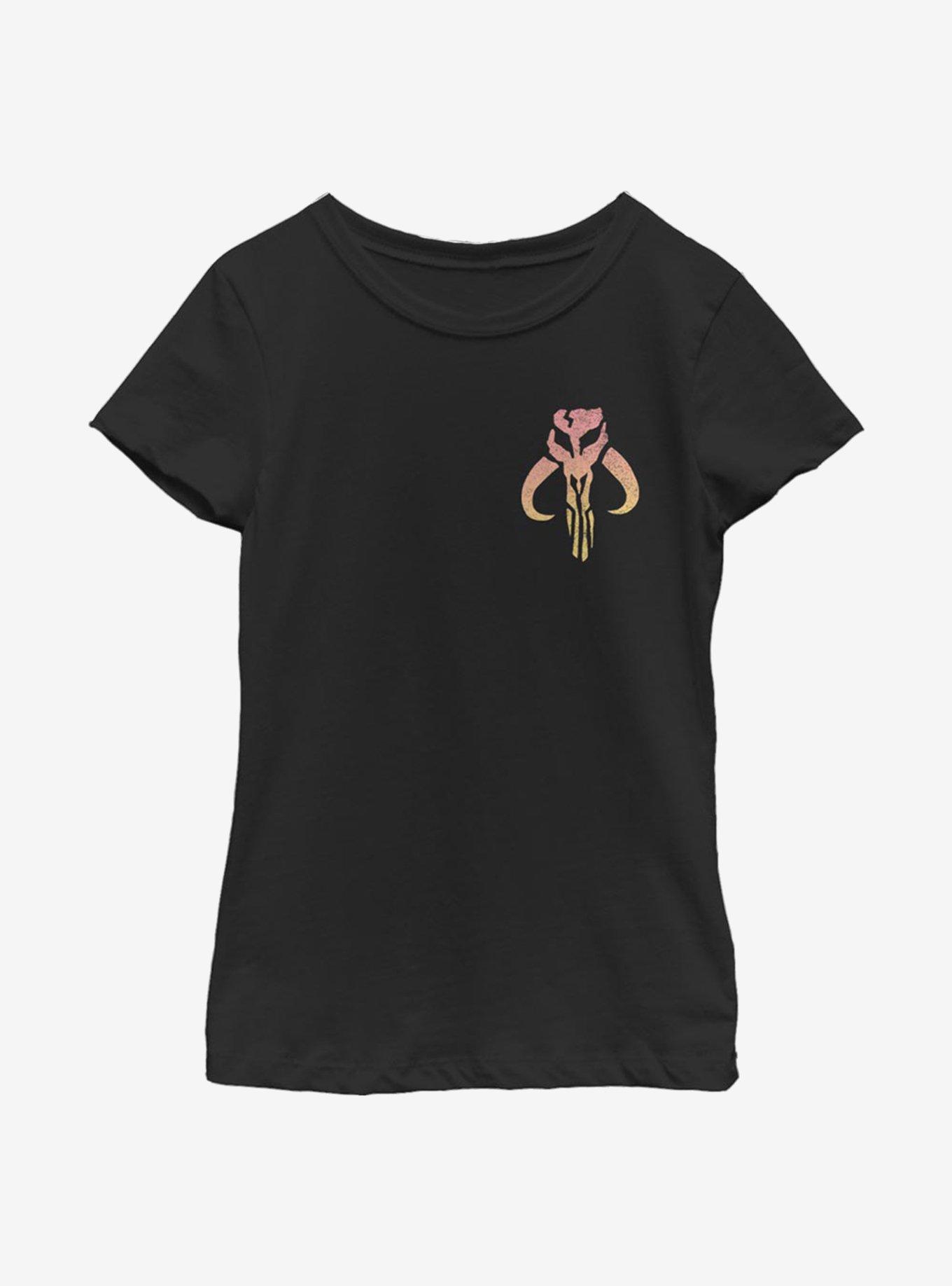 Star Wars The Mandalorian Symbol Mando Youth Girls T-Shirt, BLACK, hi-res