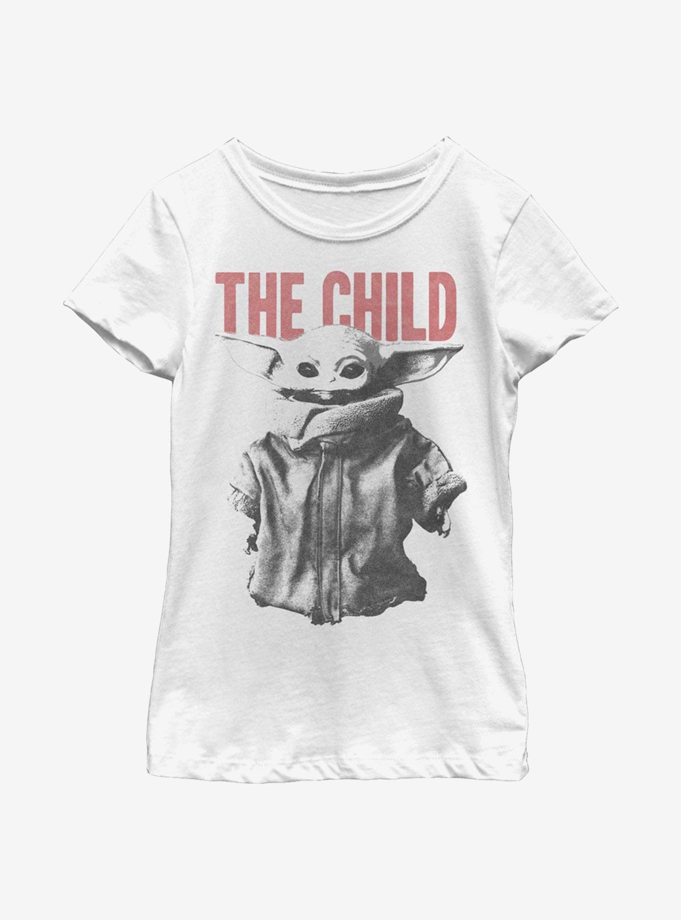 Star Wars The Mandalorian The Child Large Letters Youth Girls T-Shirt, WHITE, hi-res