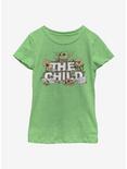 Star Wars The Mandalorian The Child Vintage Flower Cute Youth Girls T-Shirt, GRN APPLE, hi-res
