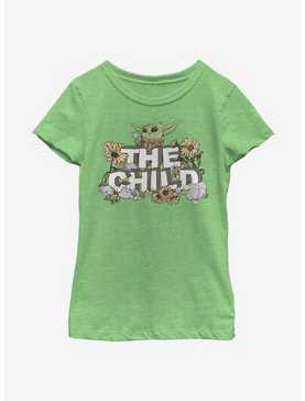 Star Wars The Mandalorian The Child Vintage Flower Cute Youth Girls T-Shirt, , hi-res