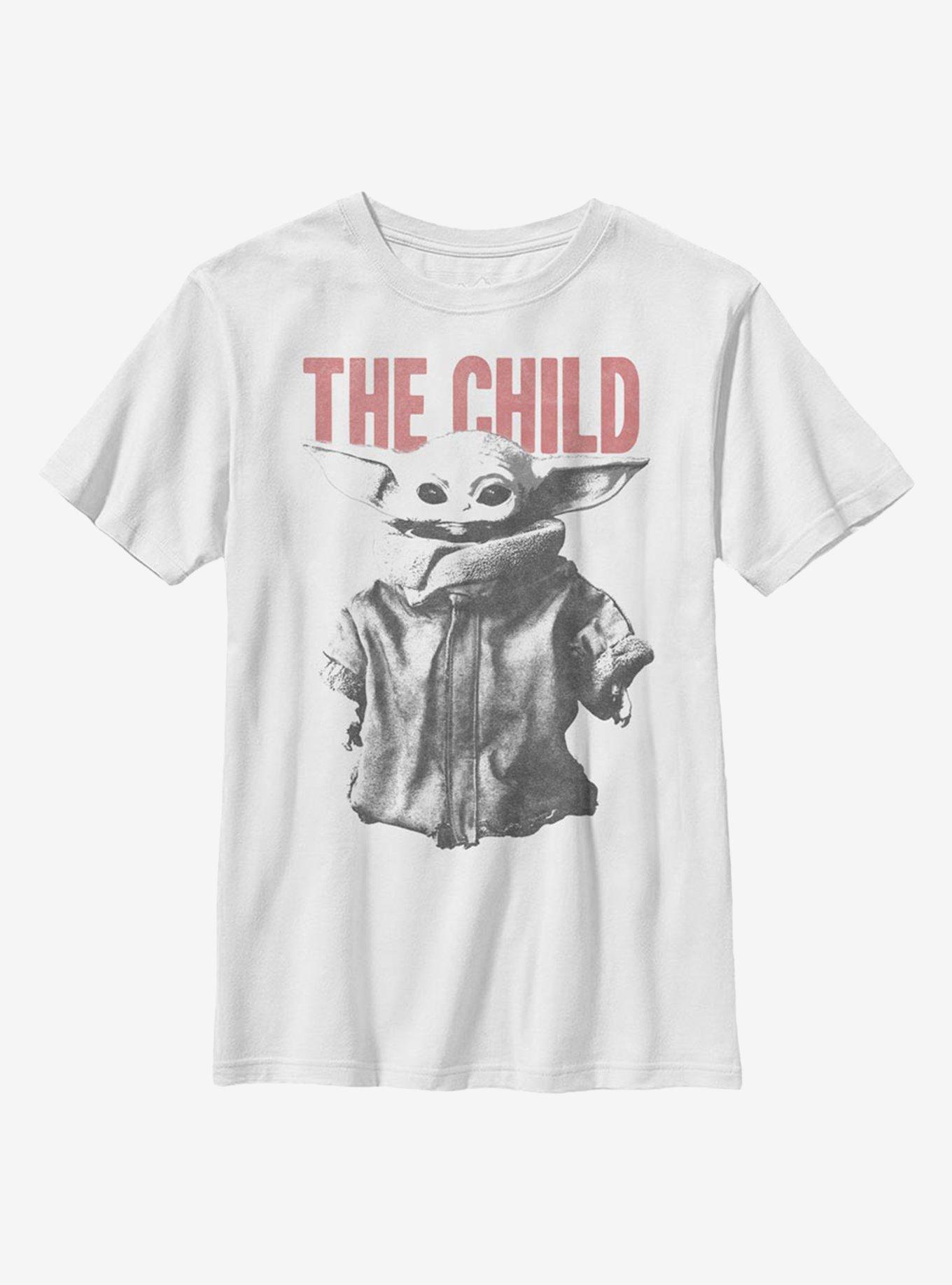 Star Wars The Mandalorian The Child Large Letters Youth T-Shirt, WHITE, hi-res