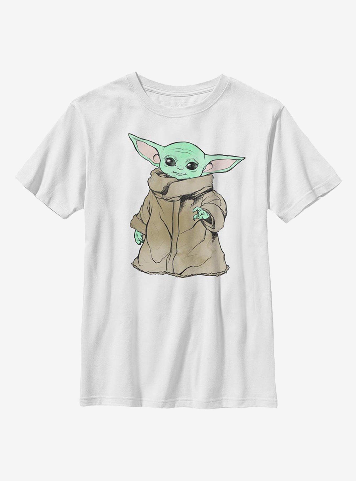 Star Wars The Mandalorian The Child Sketch Simple Youth T-Shirt, , hi-res