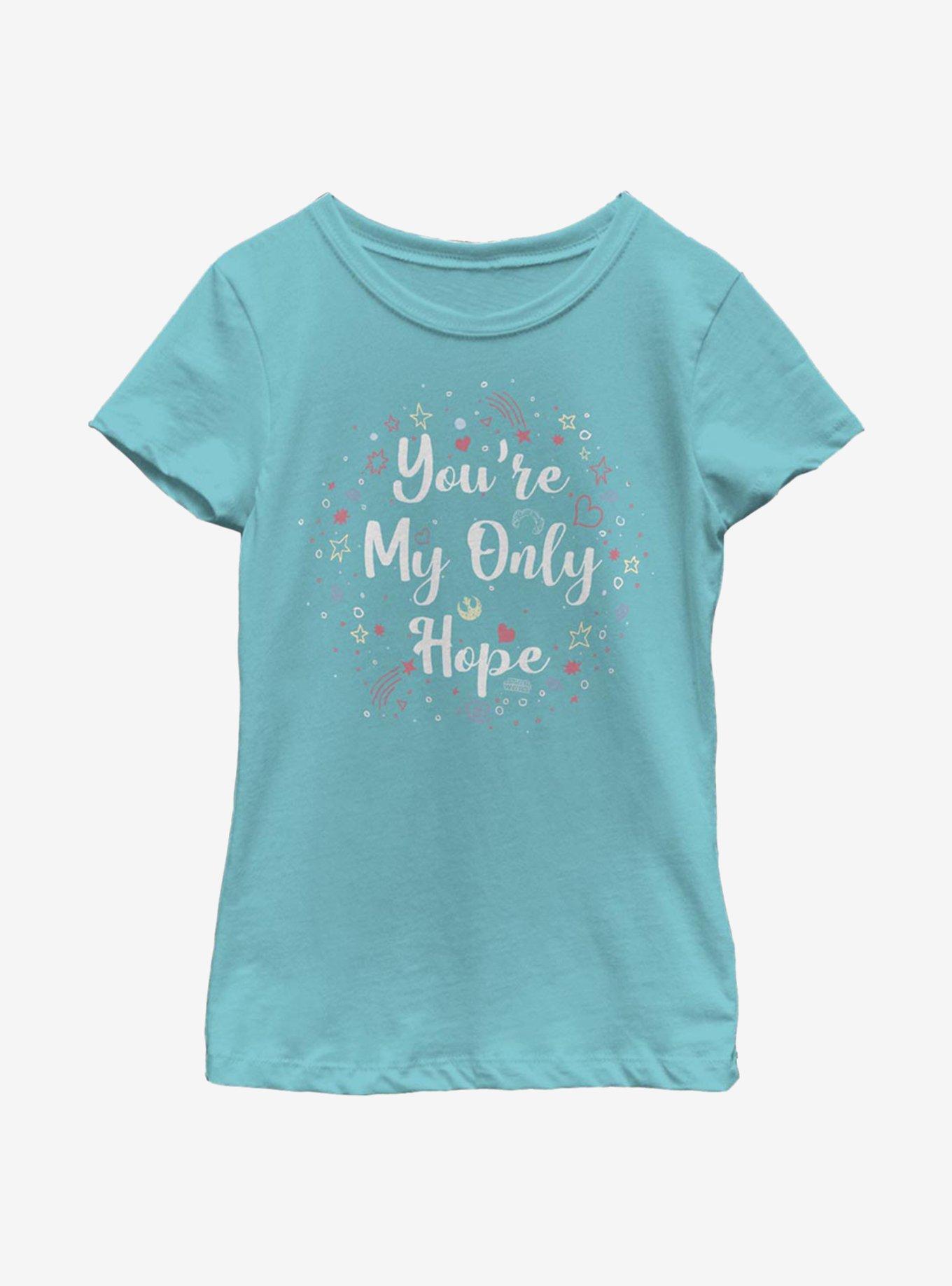 Star Wars You're My Only Hope Youth Girls T-Shirt, TAHI BLUE, hi-res