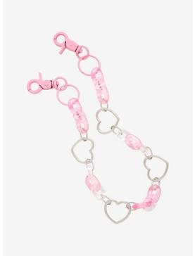 Pink Heart 18 Inch Wallet Chain, , hi-res