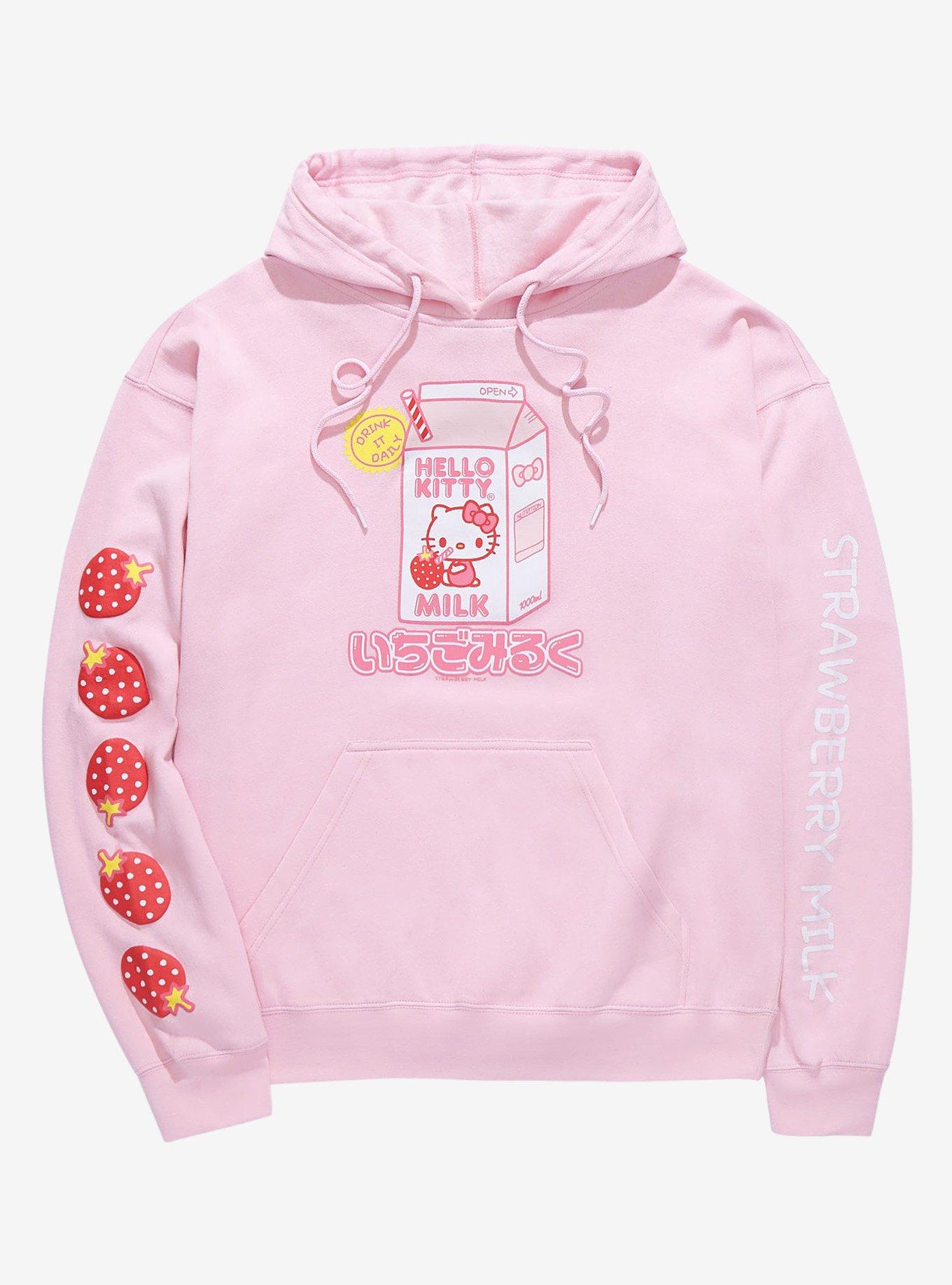 Hello Kitty Strawberry Milk Girls Hoodie