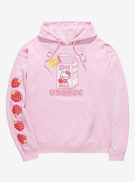 Hello Kitty Strawberry Milk Girls Hoodie | Hot Topic