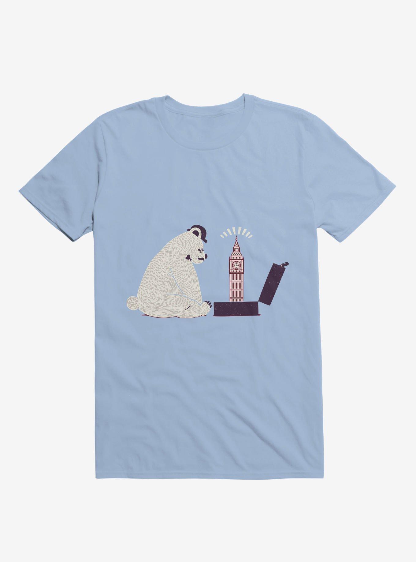 Traveler Tourist Big Ben Bear UK T-Shirt, LIGHT BLUE, hi-res