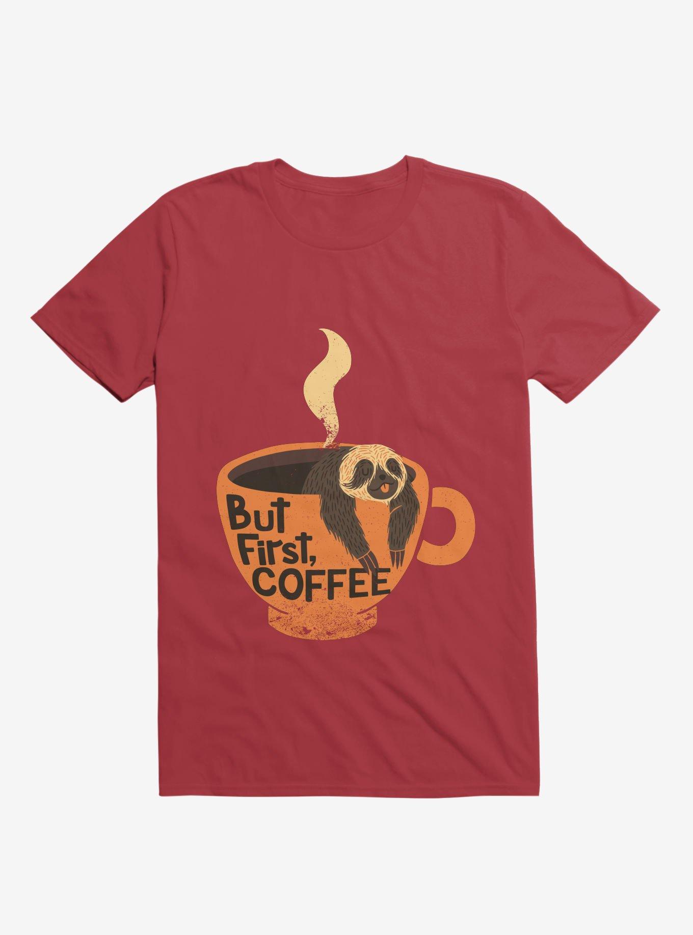 But First, Coffee Sloth T-Shirt, , hi-res