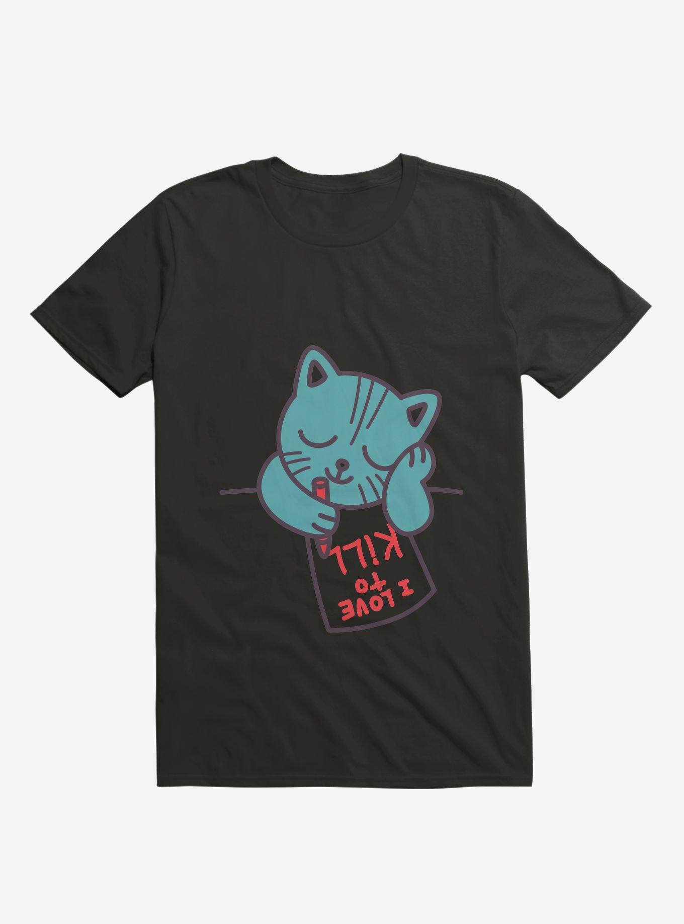 I Love To Kill Cat T-Shirt, BLACK, hi-res