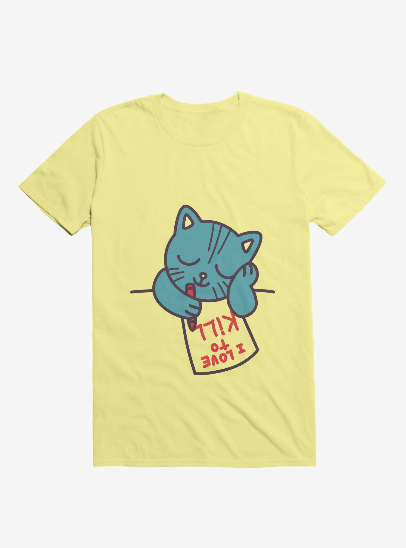 I Love To Kill Cat T-Shirt, CORN SILK, hi-res
