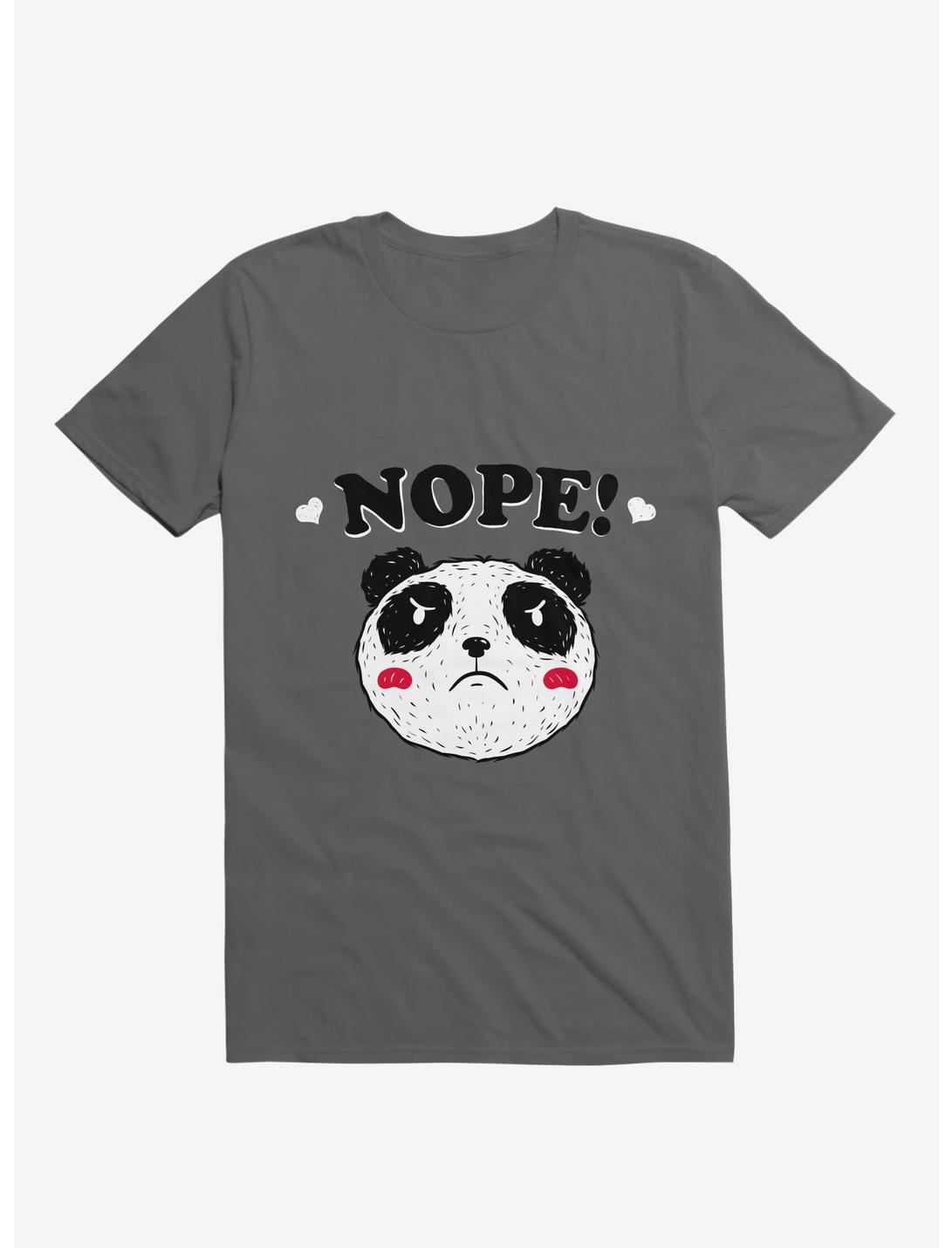 Nope Panda Charcoal Grey T-Shirt, CHARCOAL, hi-res