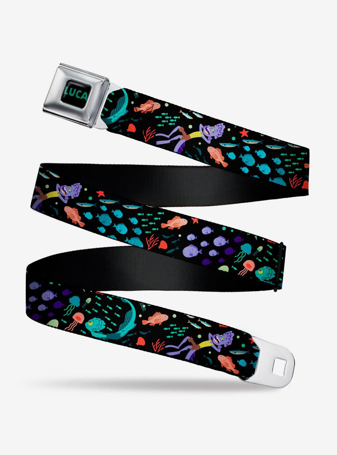 Luca and Alberto Sea Monsters Isola del Mar Seatbelt Belt, BLACK, hi-res