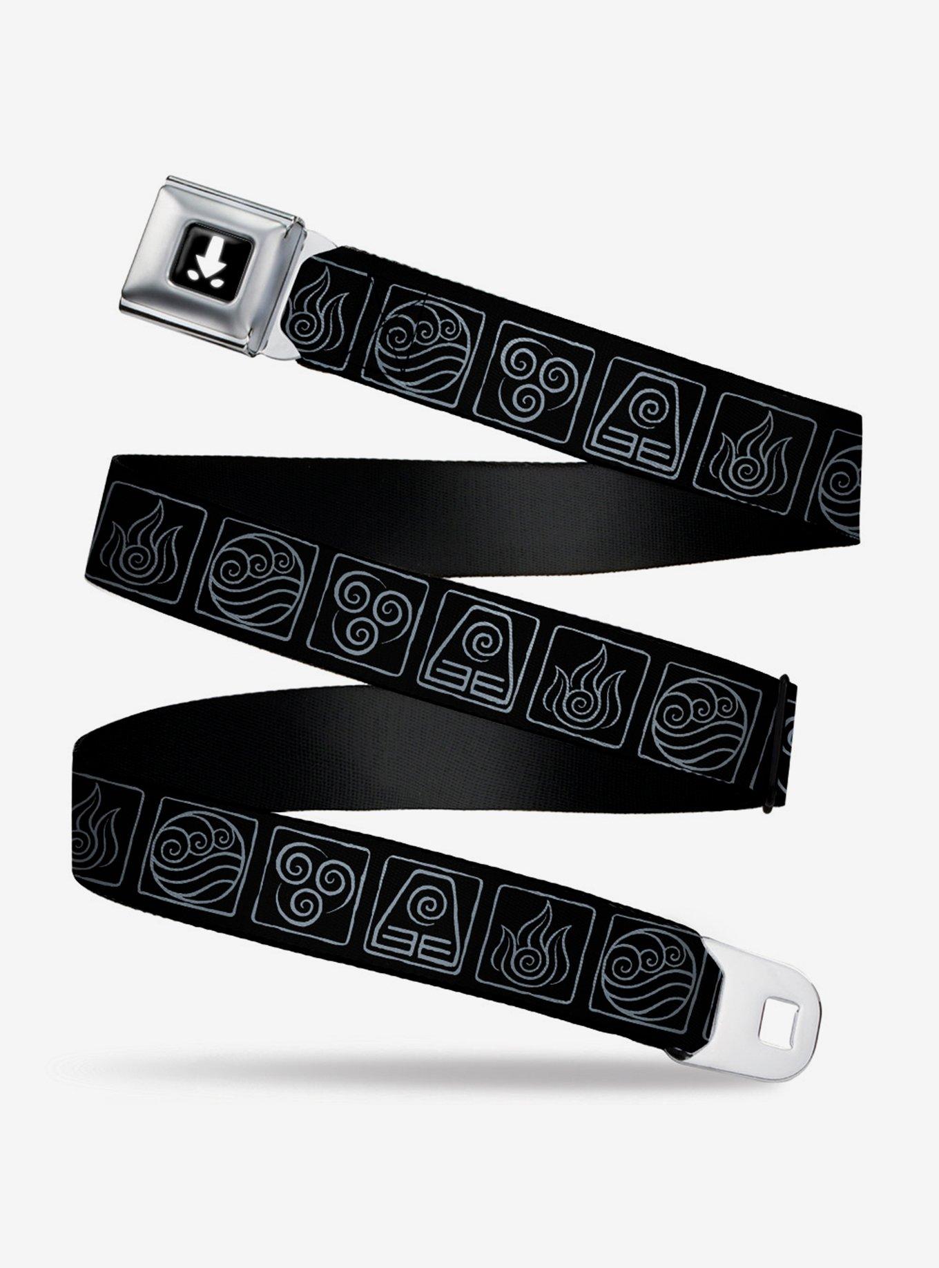 Avatar the Last Airbender Bending Elements Seatbelt Belt, BLACK, hi-res