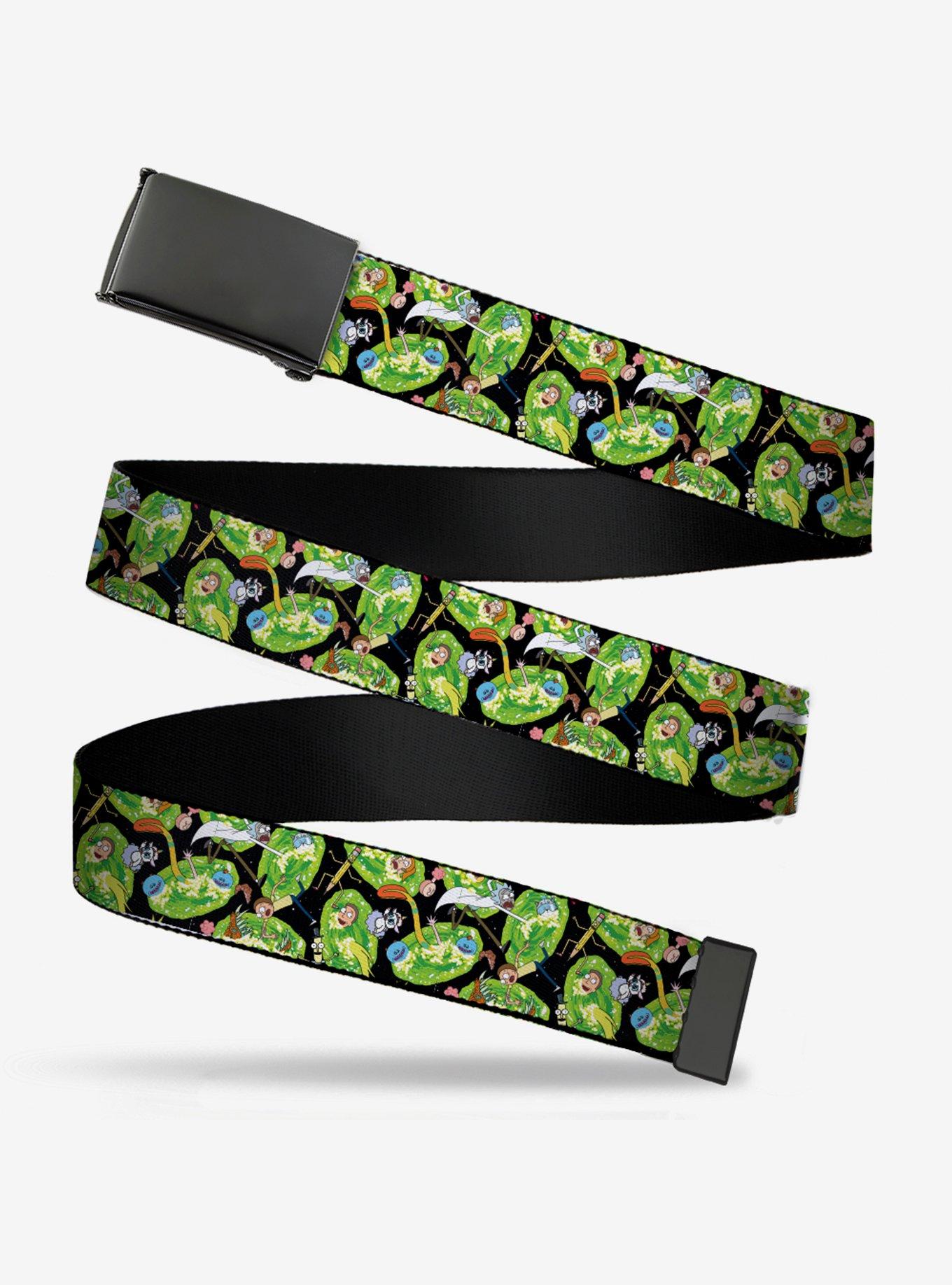 Rick and Morty Portal Toss Print Clamp Belt, , hi-res