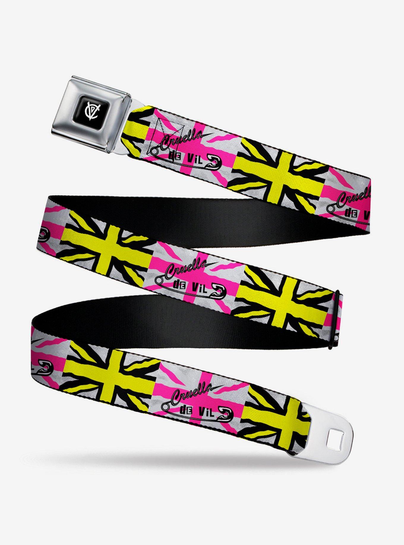 Disney Cruella de Vil Safety Pin Union Jack Seatbelt Belt, , hi-res