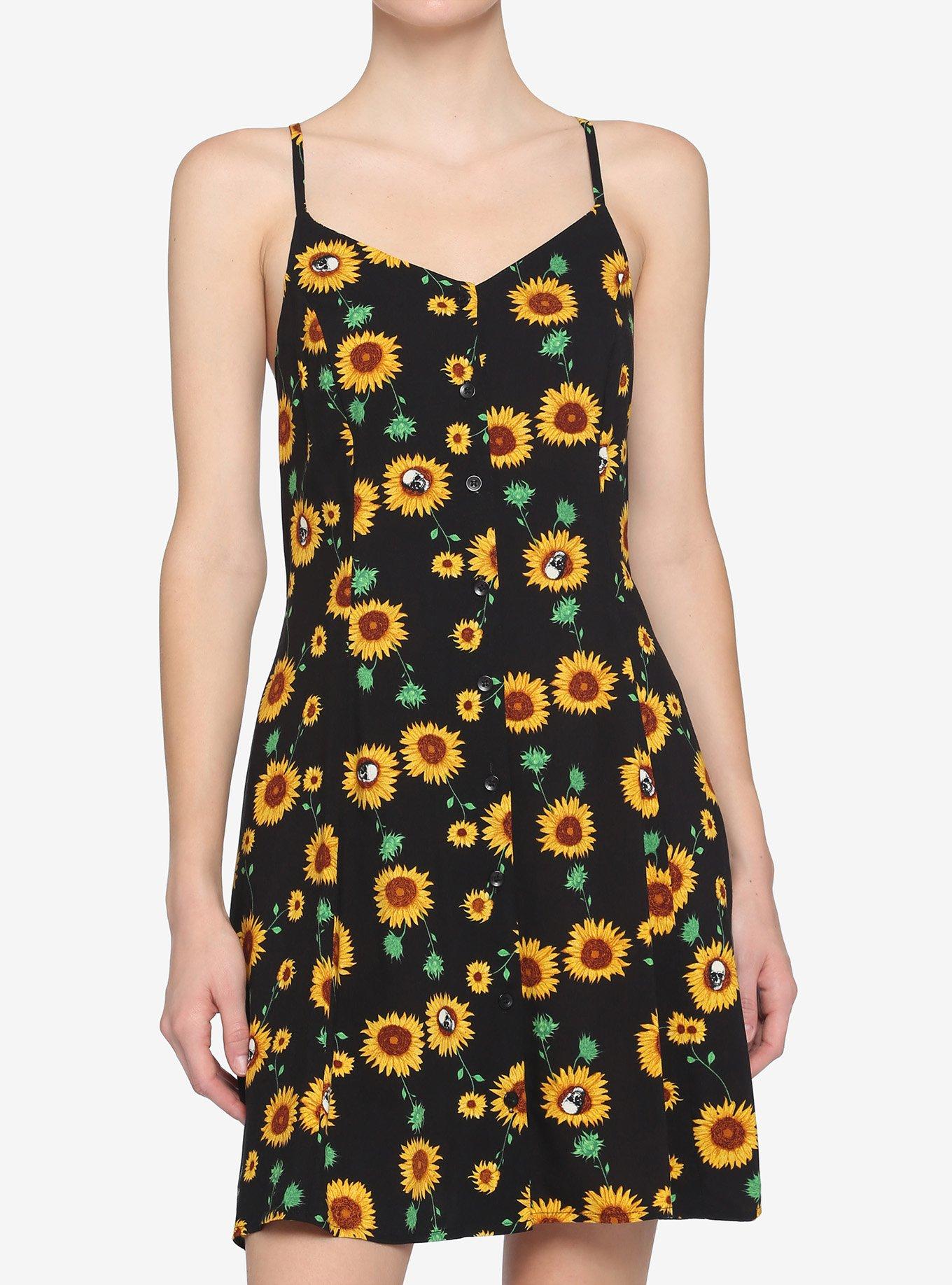 Sunflower Skull ButtonFront Dress Hot Topic