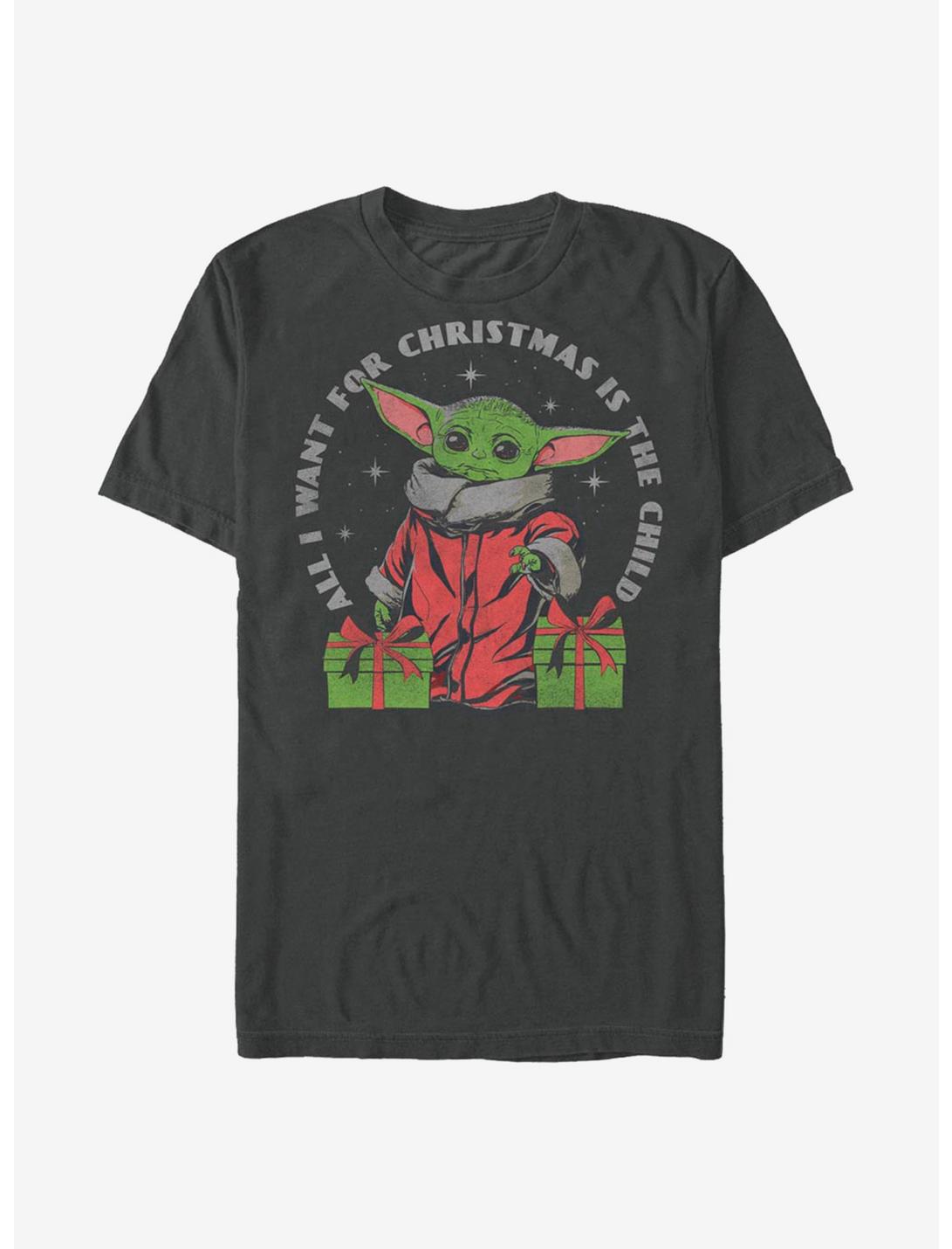 Star Wars The Mandalorian The Child Christmas Presents T-Shirt, CHARCOAL, hi-res