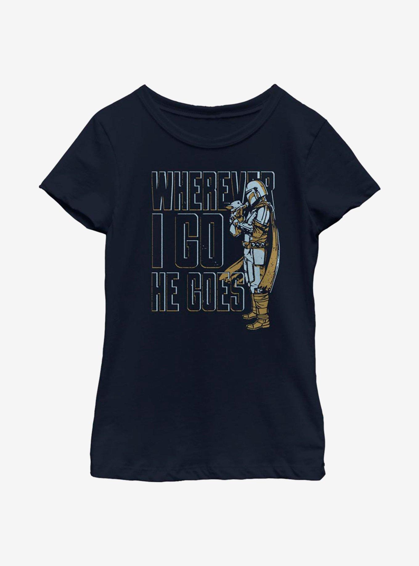 Star Wars The Mandalorian The Child Follow Youth Girls T-Shirt, NAVY, hi-res