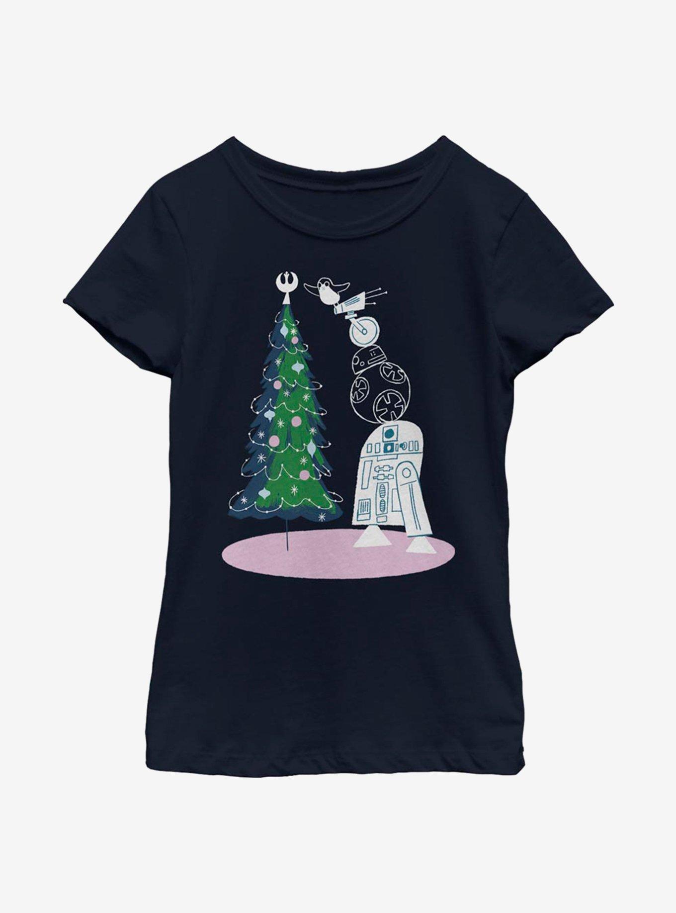 Star Wars Droid Tree Youth Girls T-Shirt, NAVY, hi-res