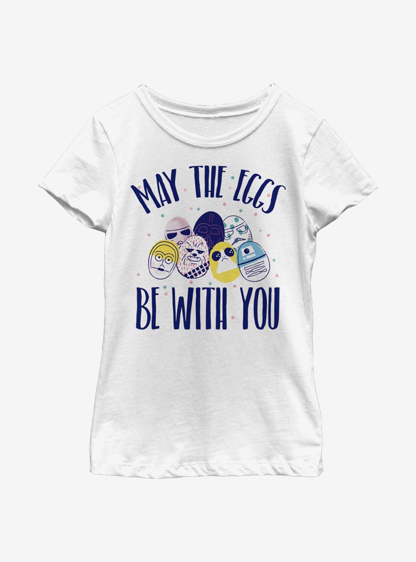 Star Wars: The Last Jedi Eggs Be With You Youth Girls T-Shirt, WHITE, hi-res