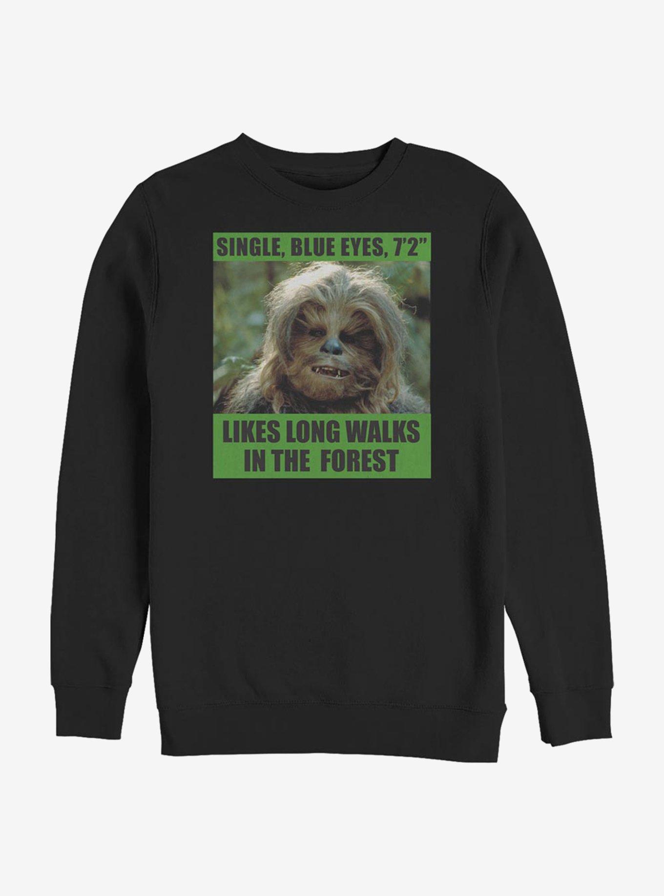 Star Wars Chewie Likes Long Walks Sweatshirt, BLACK, hi-res