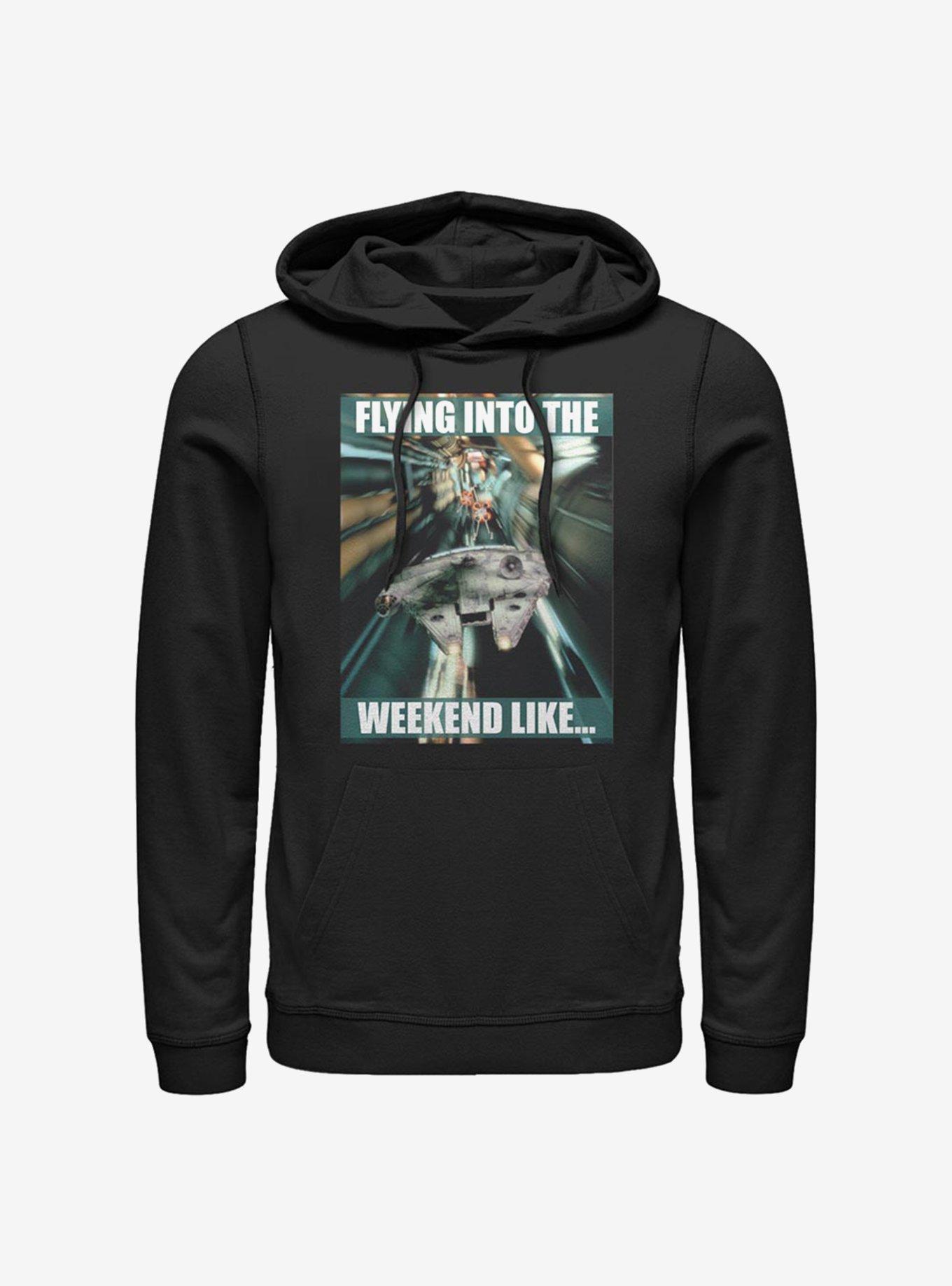 Star Wars Flying Into The Weekend Hoodie, BLACK, hi-res