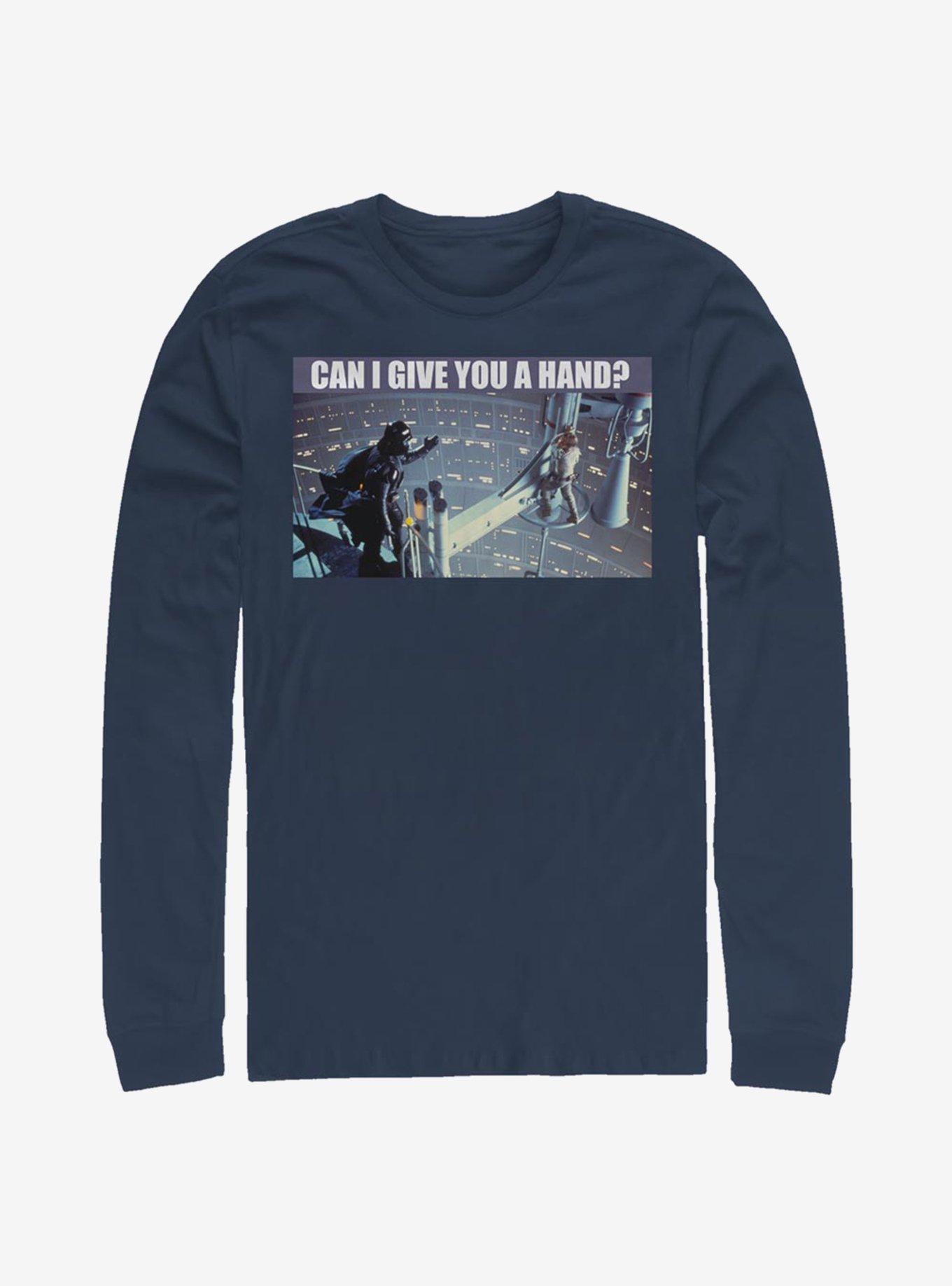 Star Wars Give You A Hand Long-Sleeve T-Shirt, NAVY, hi-res