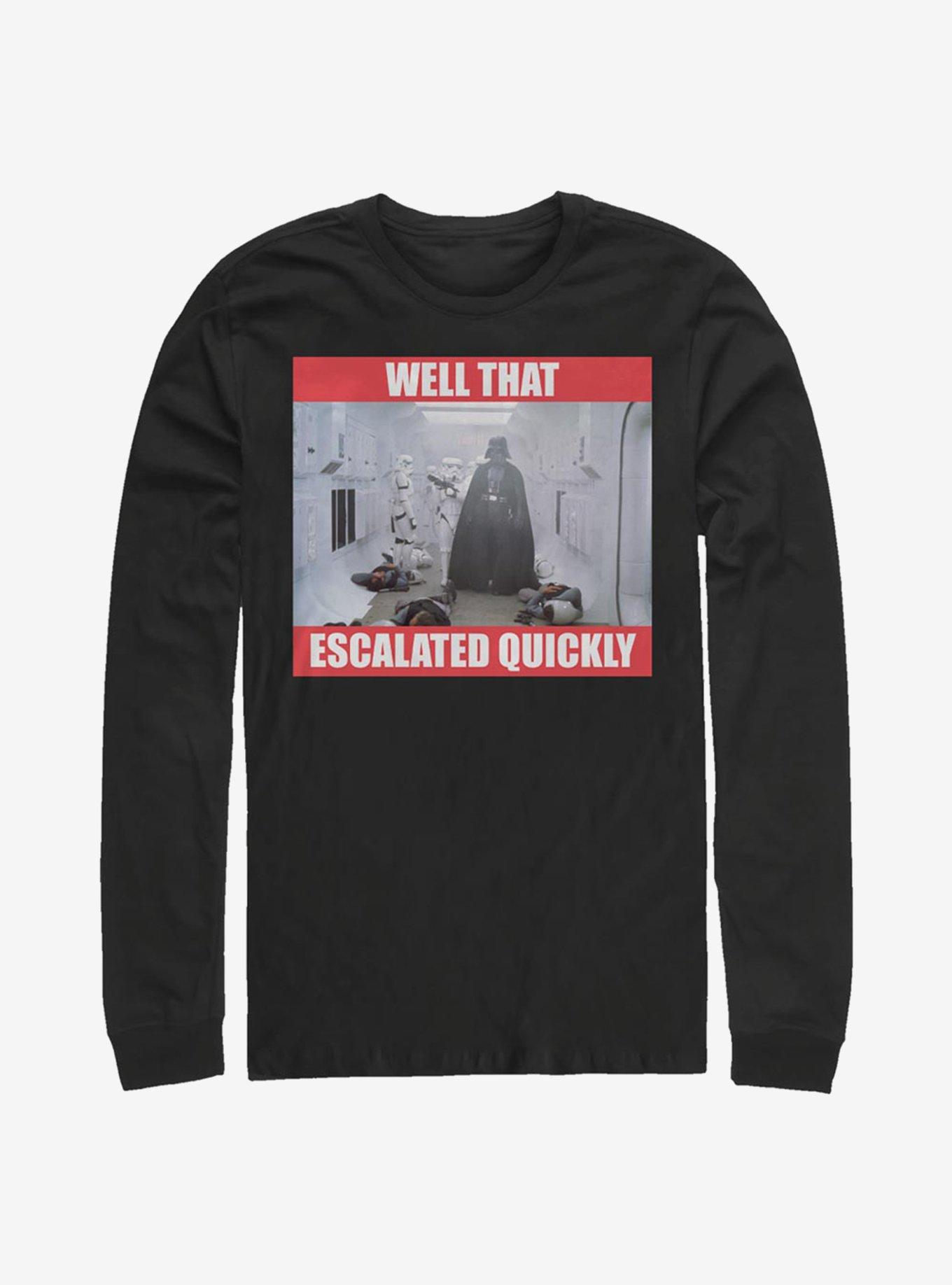 Star Wars Escalated Quickly Long-Sleeve T-Shirt, BLACK, hi-res