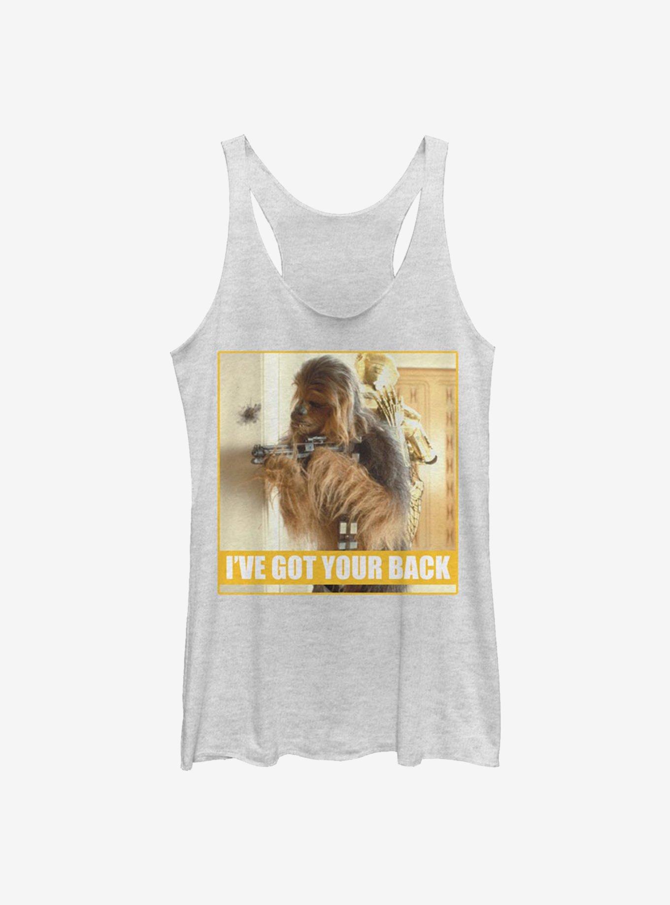 Star Wars Chewie I've Got Your Back Womens Tank Top, WHITE HTR, hi-res