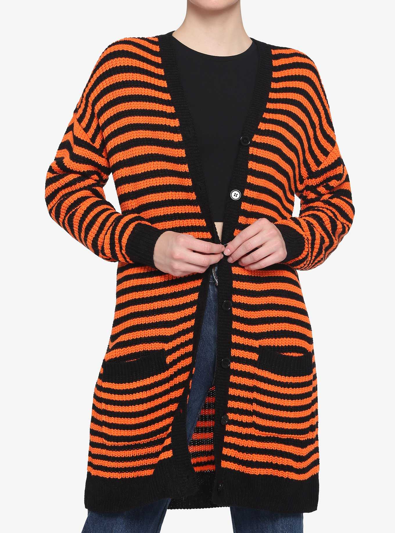 Orange and black outlet striped sweater