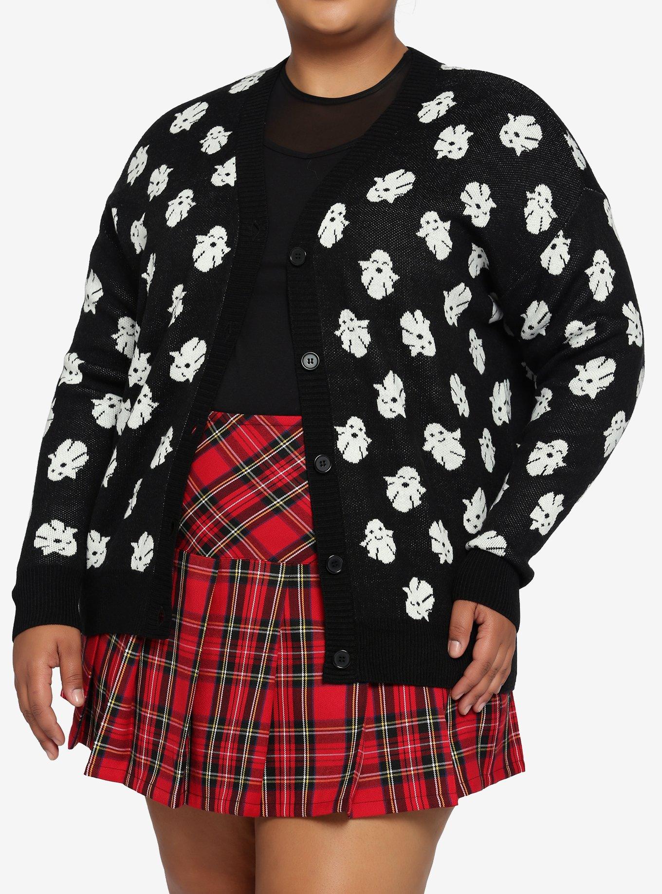 Ghost Girls Cardigan Plus Size, BLACK, hi-res