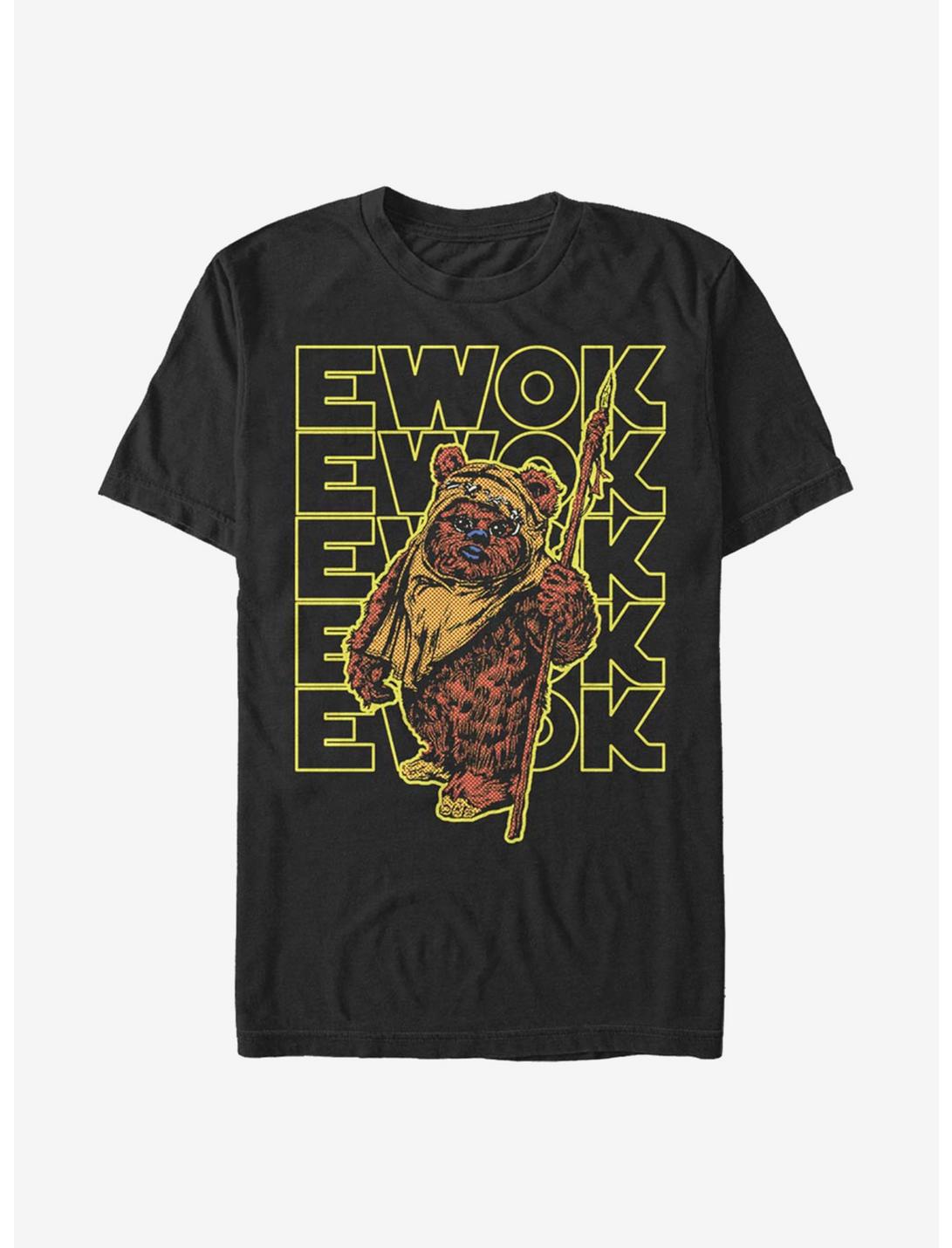 Star Wars Retro Multiple Ewok T-Shirt, BLACK, hi-res