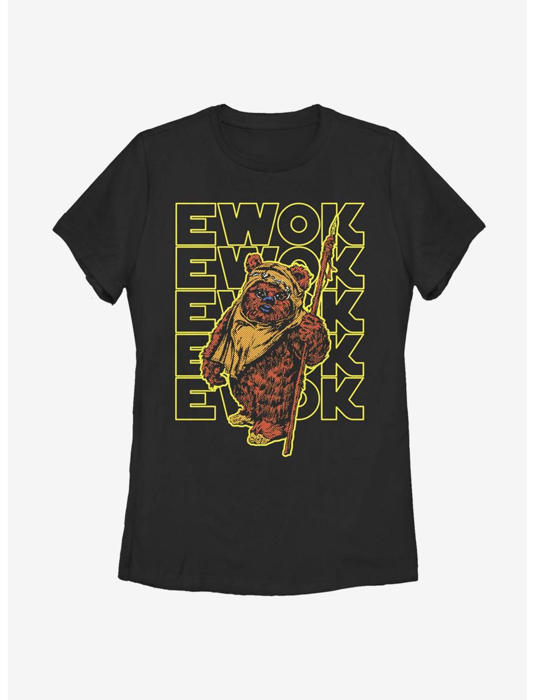 Star Wars Retro Multiple Ewok Womens T-Shirt, BLACK, hi-res
