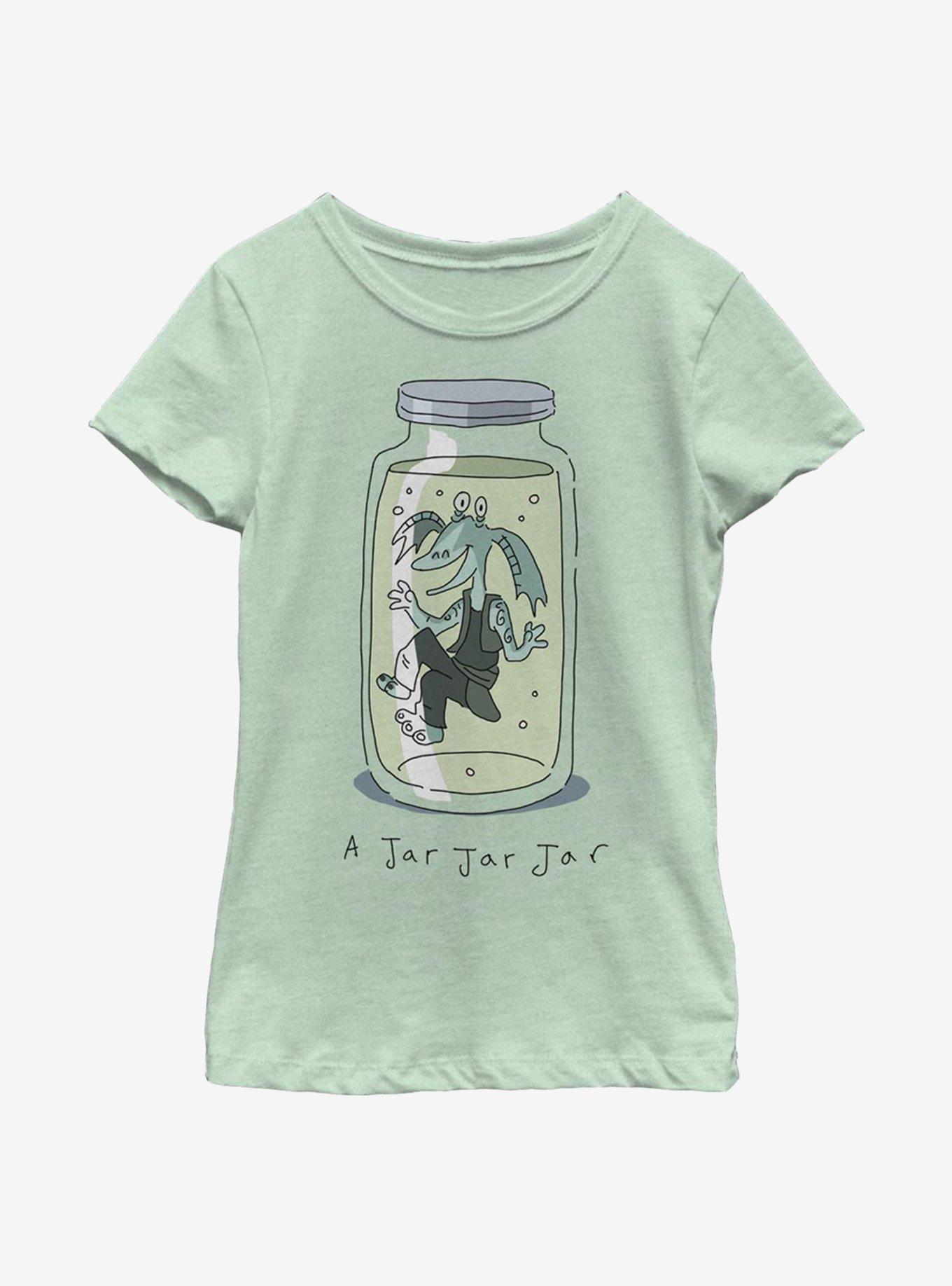 Star Wars Jar Jar Jar Youth Girls T-Shirt, MINT, hi-res