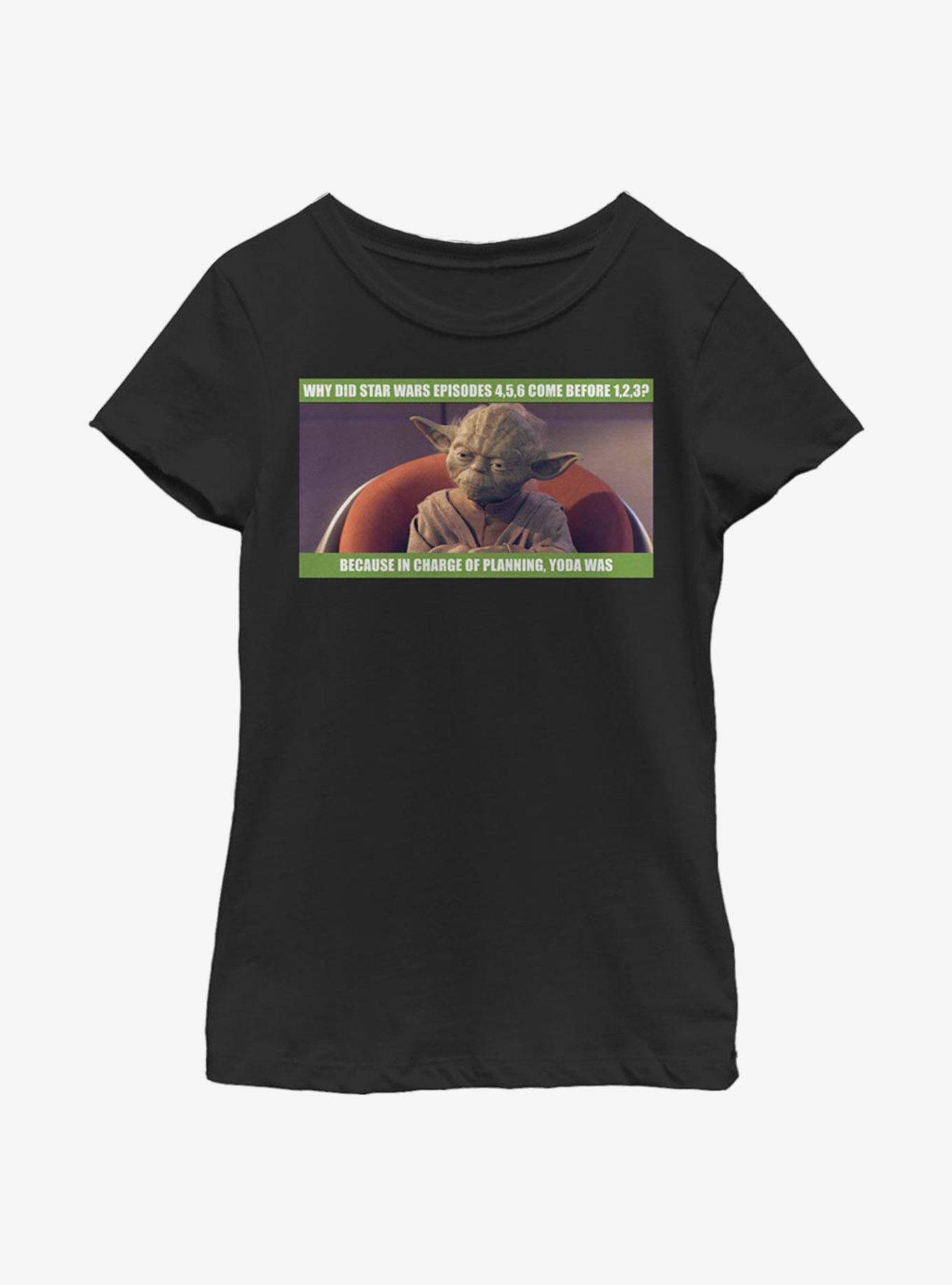 Star Wars Yoda Planning Youth Girls T-Shirt, BLACK, hi-res