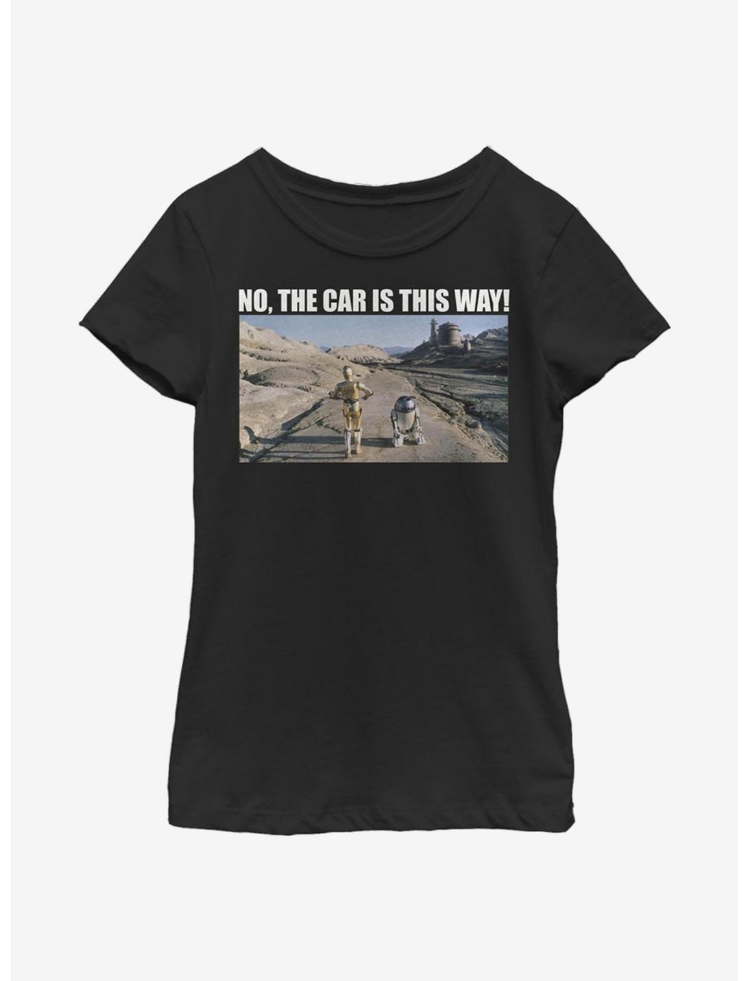 Star Wars Where's The Car Youth Girls T-Shirt, BLACK, hi-res