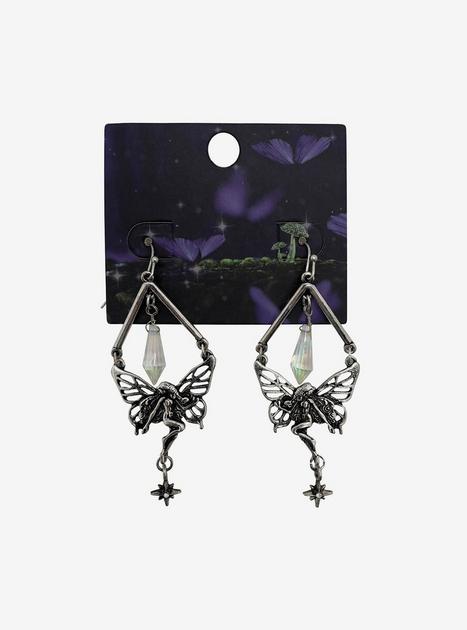 Center Crystal Fairy Drop Earrings | Hot Topic