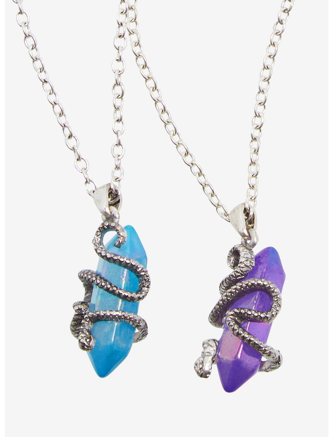 Snake Wrapped Crystal Best Friend Necklace Set, , hi-res