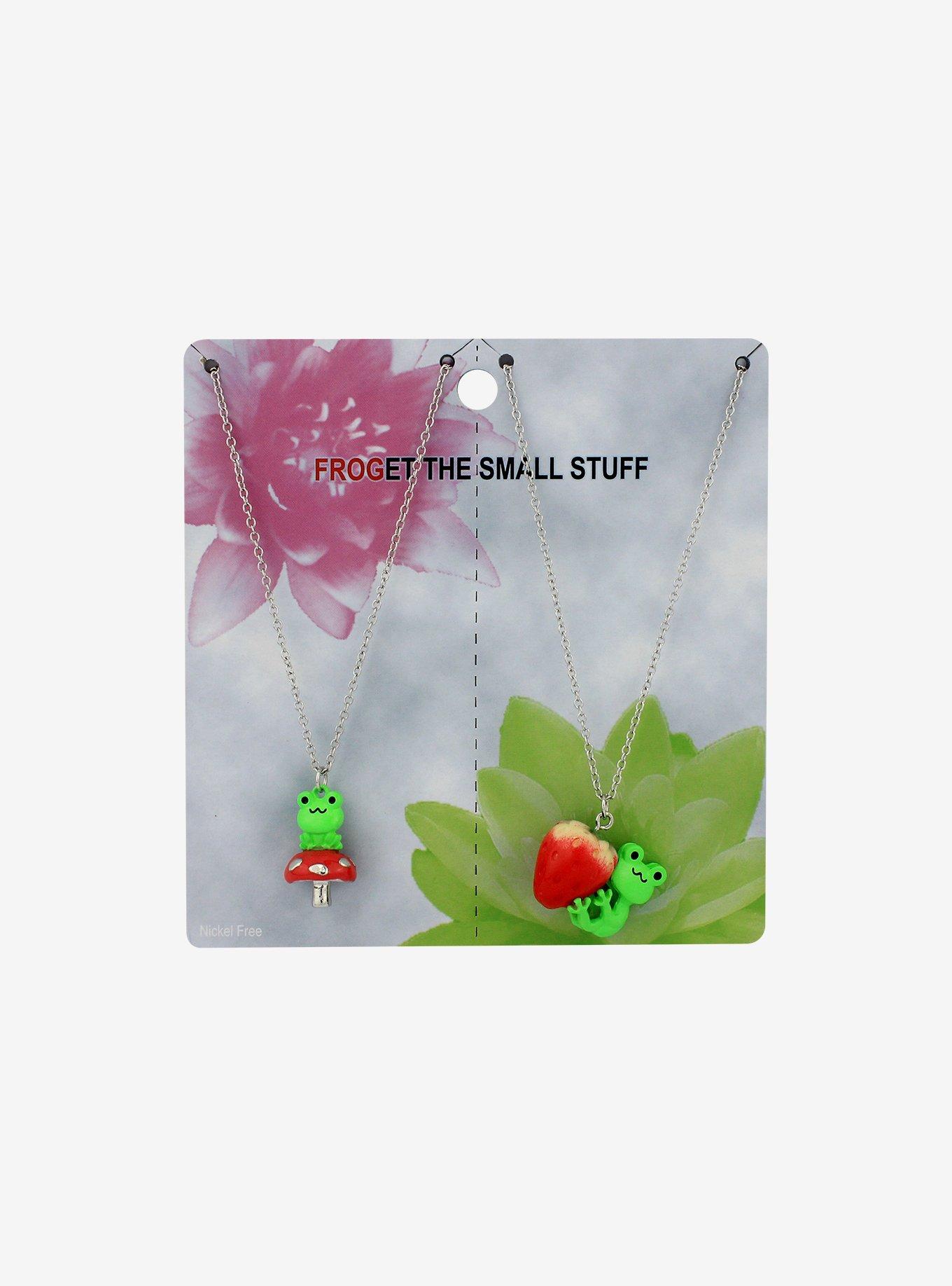 Strawberry & Mushroom Frogs Best Friends Necklace Set, , hi-res
