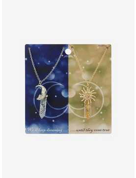 Sun & Moon Fauz Crystal Best Friend Necklace Set, , hi-res